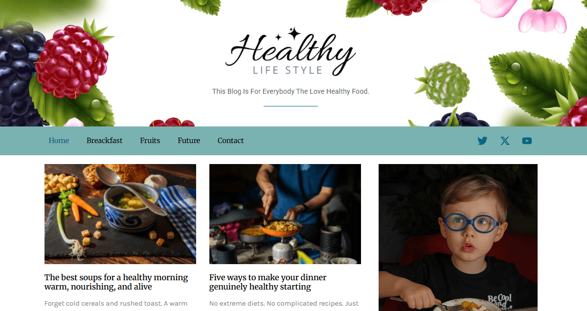 WordPress health blog website design by Raja Saeed